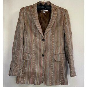 New Sergio Pellari Italy Womens Sz 4 Two-Button Textured Jacket Lightweight $675